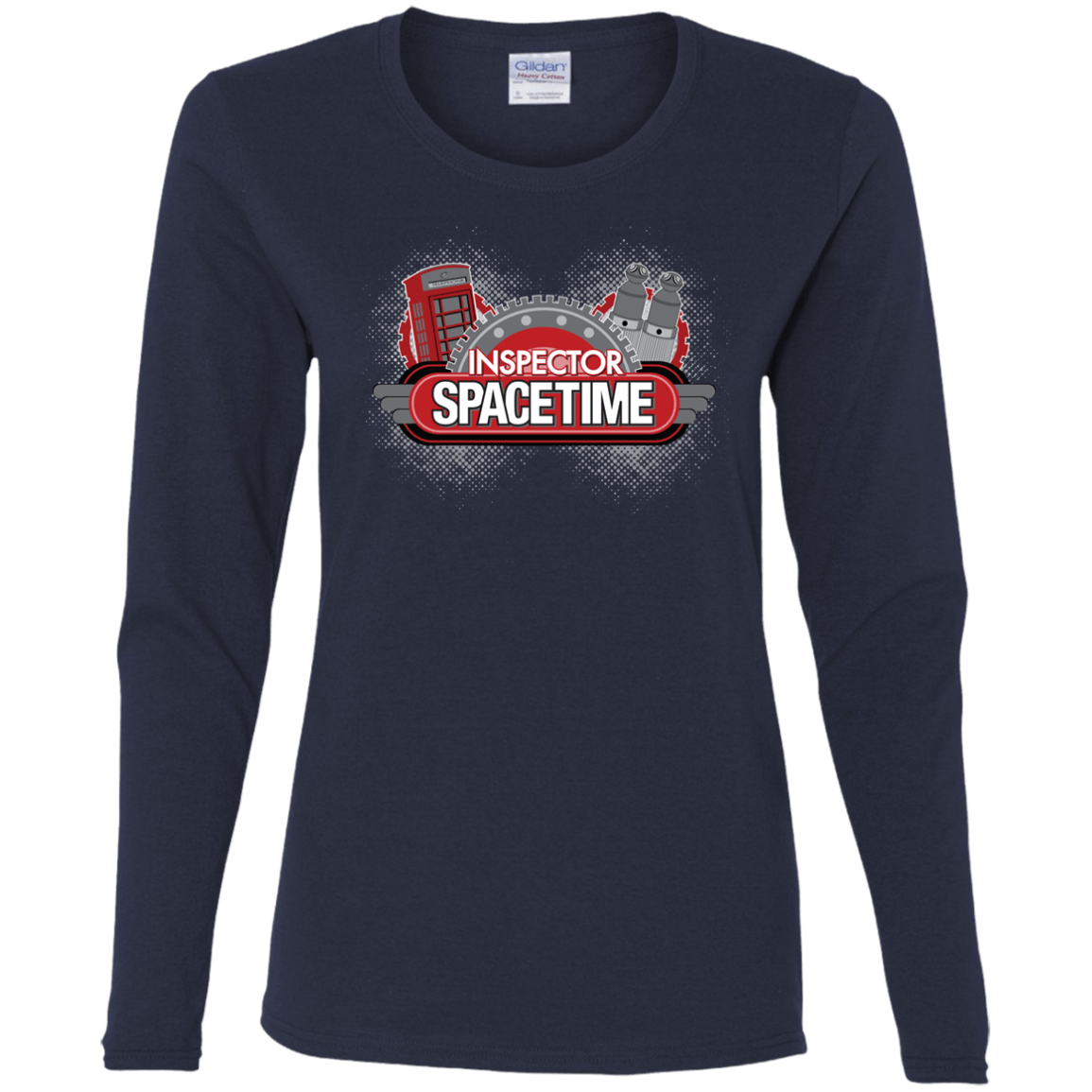 T-Shirts Navy / S Inspector Spacetime Women's Long Sleeve T-Shirt