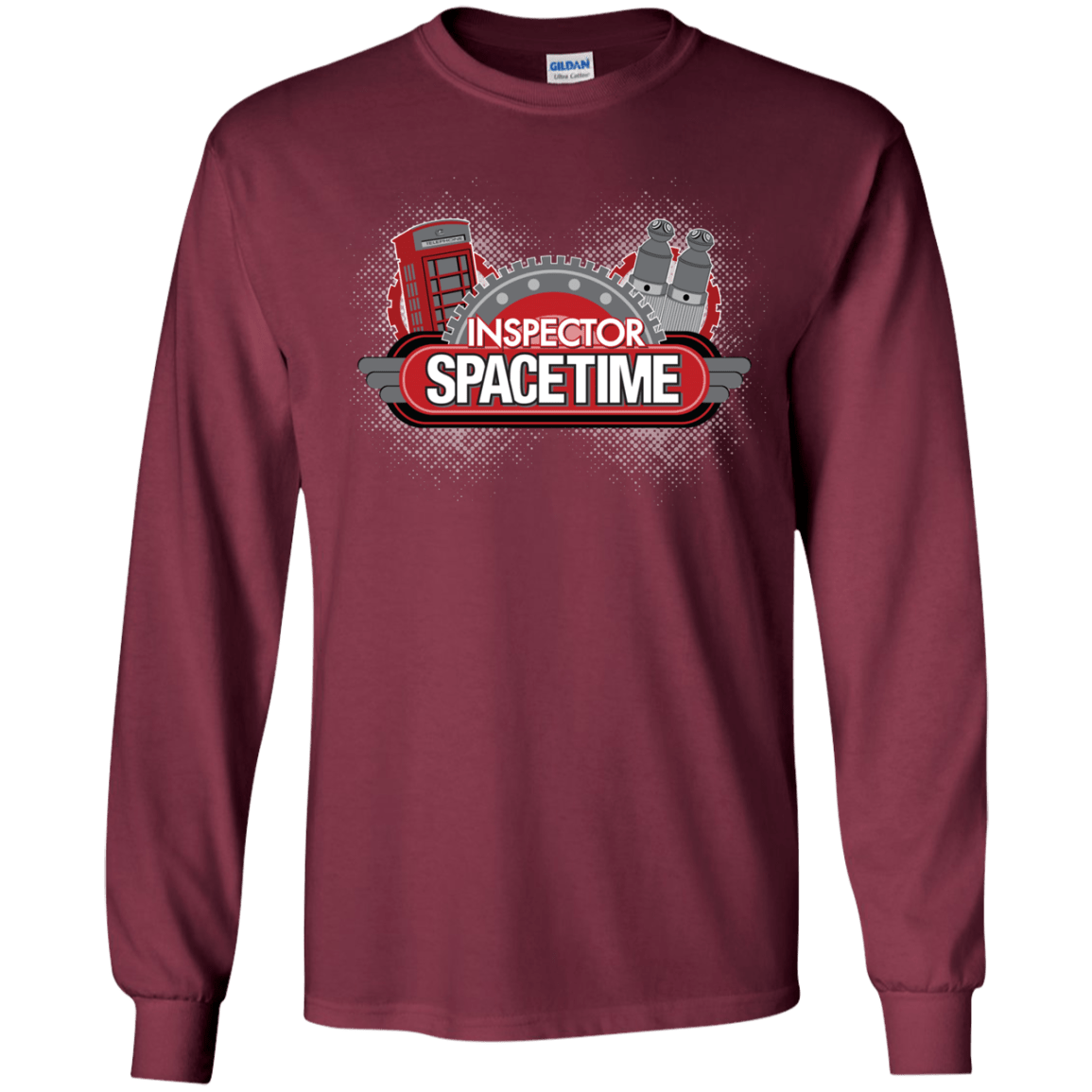 T-Shirts Maroon / YS Inspector Spacetime Youth Long Sleeve T-Shirt
