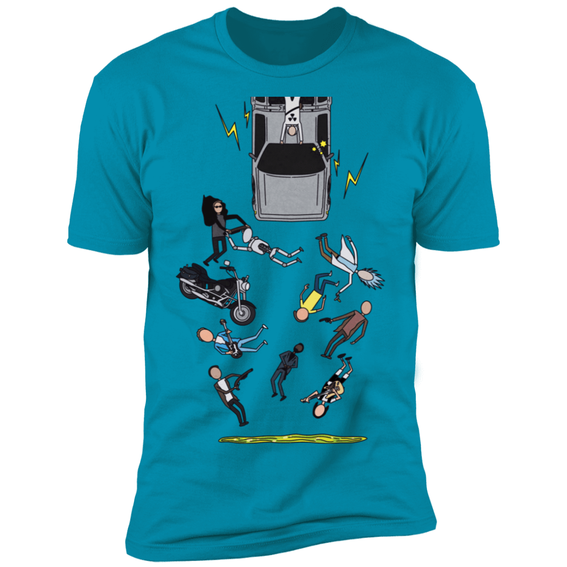 T-Shirts Turquoise / S Inter-Dimensional Time Travel Men's Premium T-Shirt