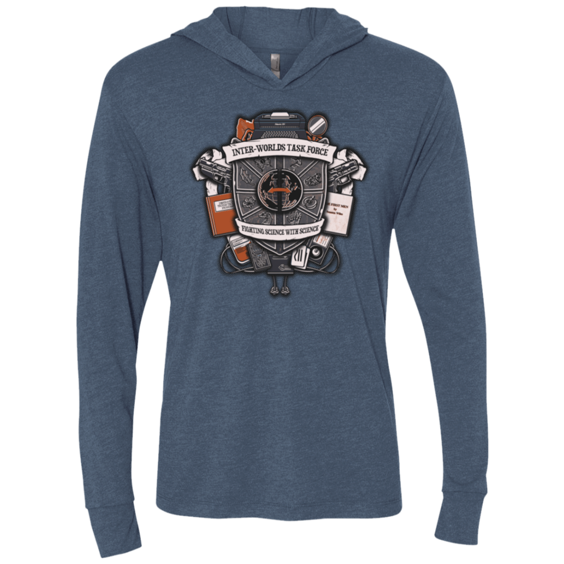 T-Shirts Indigo / X-Small Inter Worlds Task Force Triblend Long Sleeve Hoodie Tee