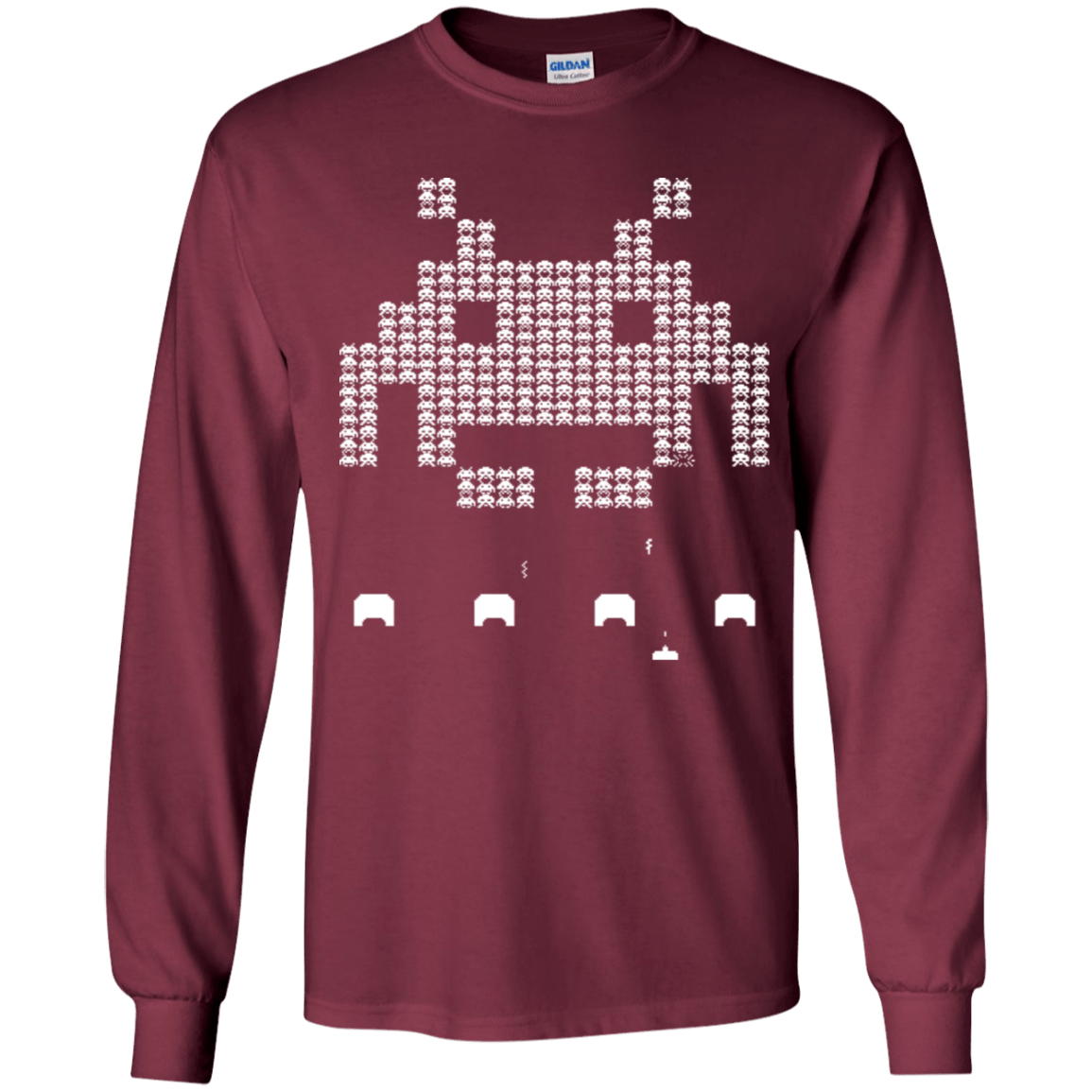 T-Shirts Maroon / YS Invade Youth Long Sleeve T-Shirt