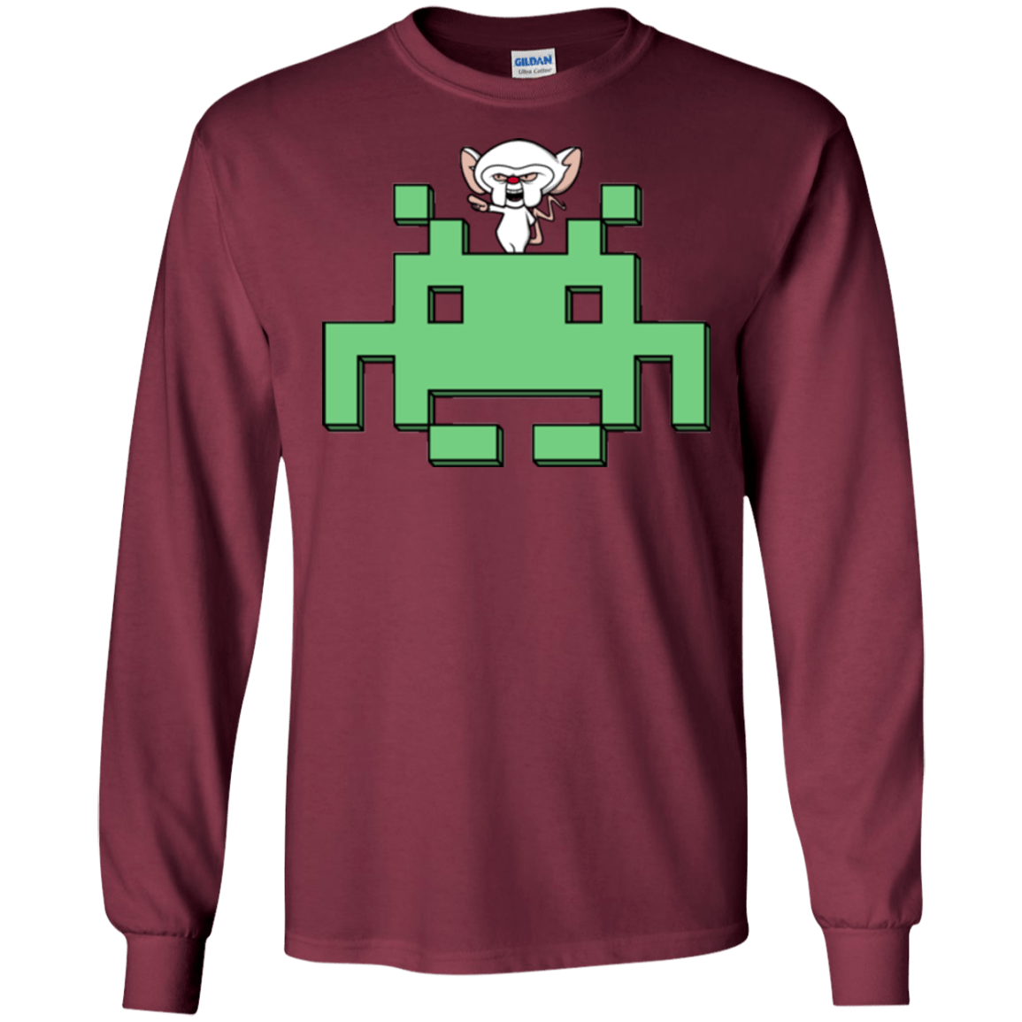 T-Shirts Maroon / S Invaderbrain Men's Long Sleeve T-Shirt