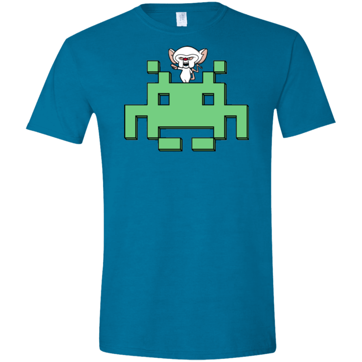 T-Shirts Antique Sapphire / S Invaderbrain Men's Semi-Fitted Softstyle
