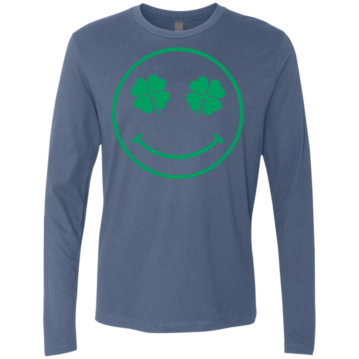 T-Shirts Indigo / Small Irish Smiley Men's Premium Long Sleeve
