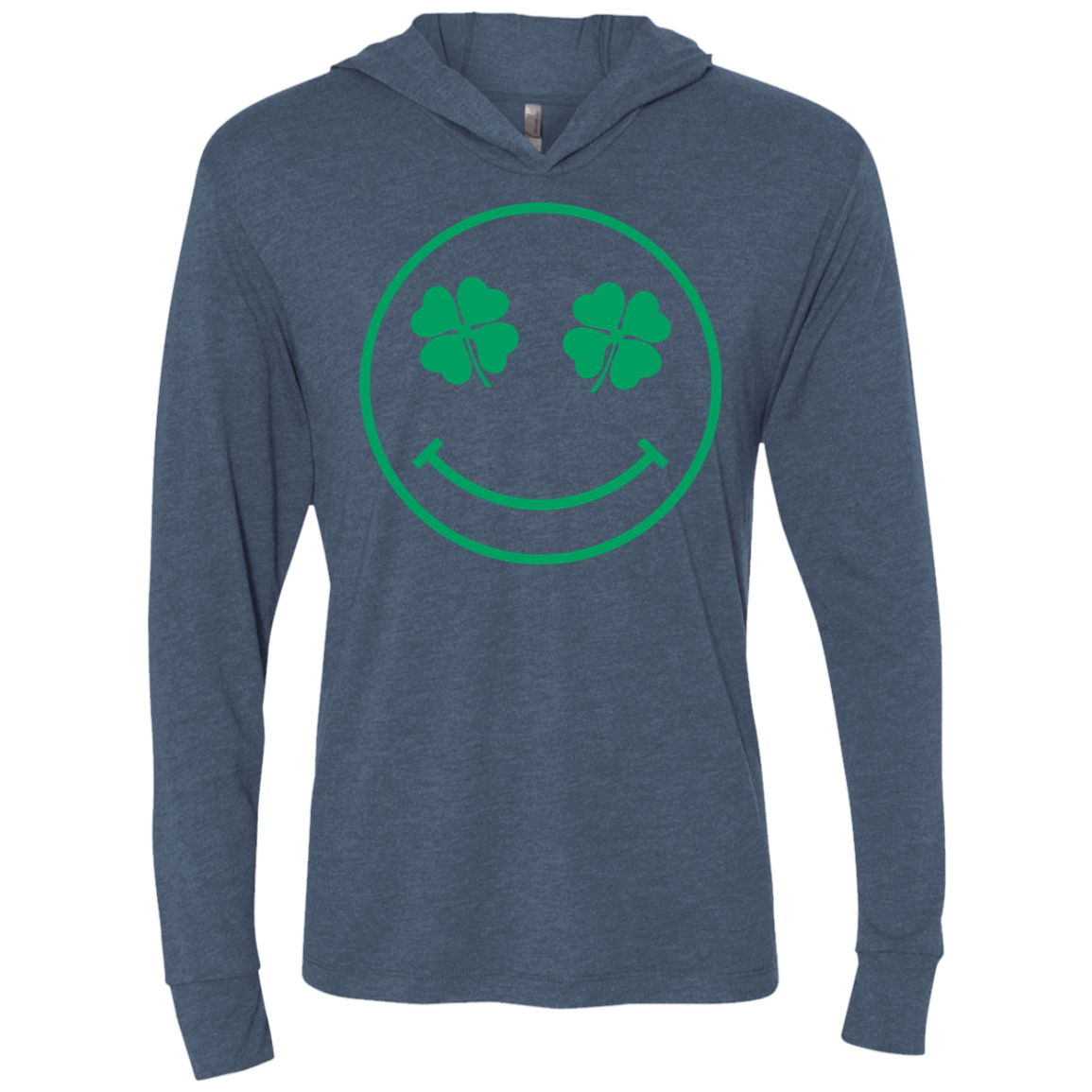 T-Shirts Indigo / X-Small Irish Smiley Triblend Long Sleeve Hoodie Tee