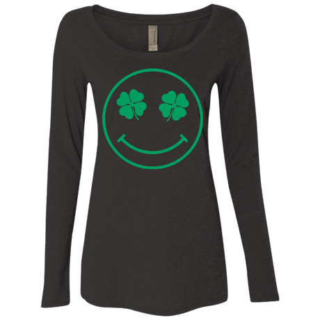 T-Shirts Vintage Black / Small Irish Smiley Women's Triblend Long Sleeve Shirt