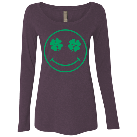 T-Shirts Vintage Purple / Small Irish Smiley Women's Triblend Long Sleeve Shirt