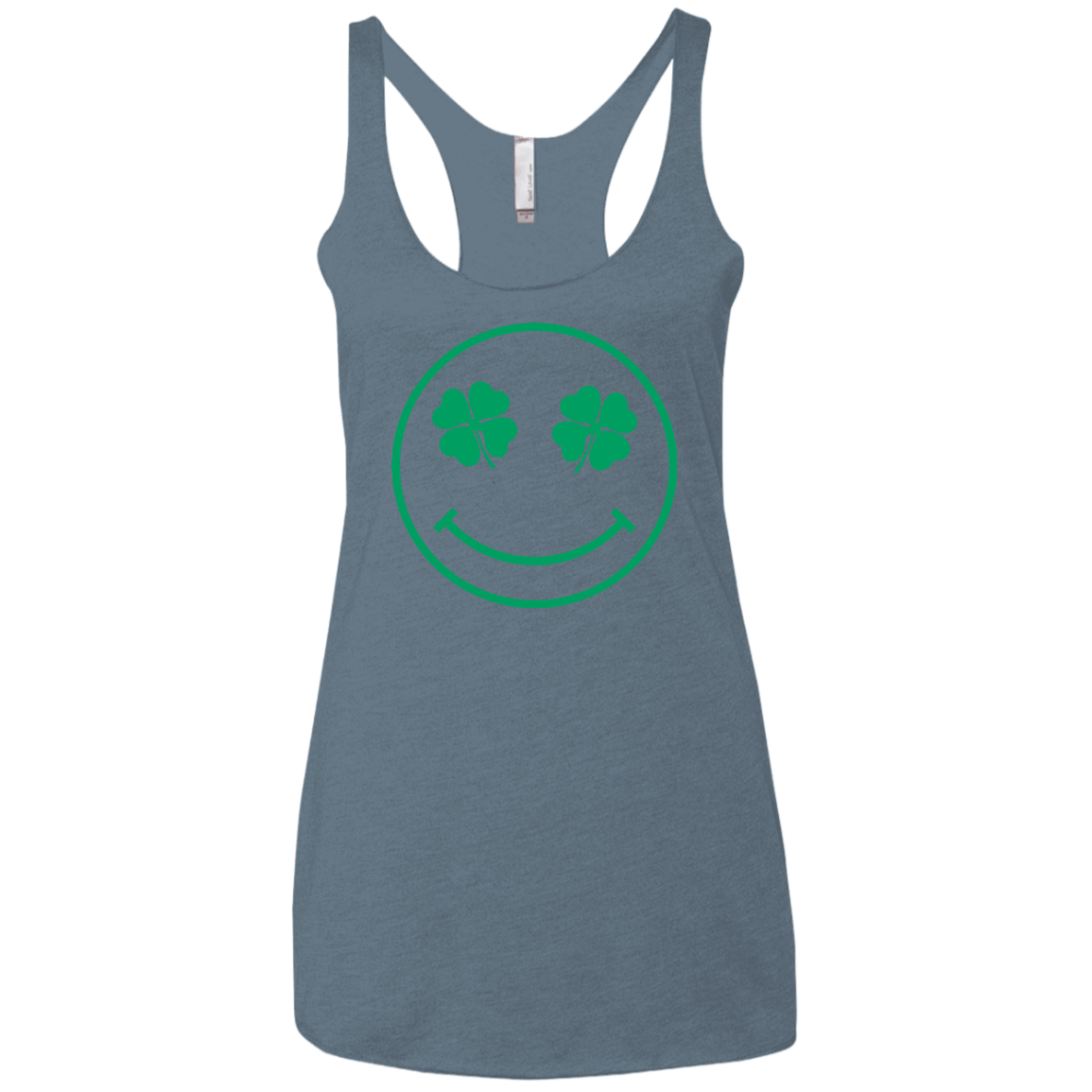 T-Shirts Indigo / X-Small Irish Smiley Women's Triblend Racerback Tank