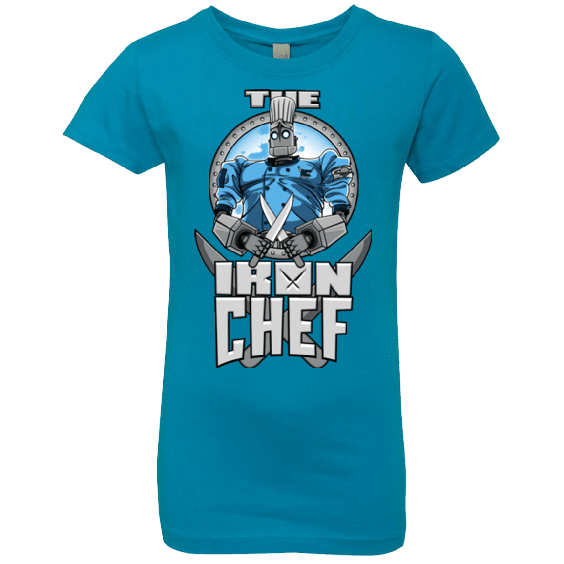 T-Shirts Turquoise / YXS Iron Giant Chef Girls Premium T-Shirt