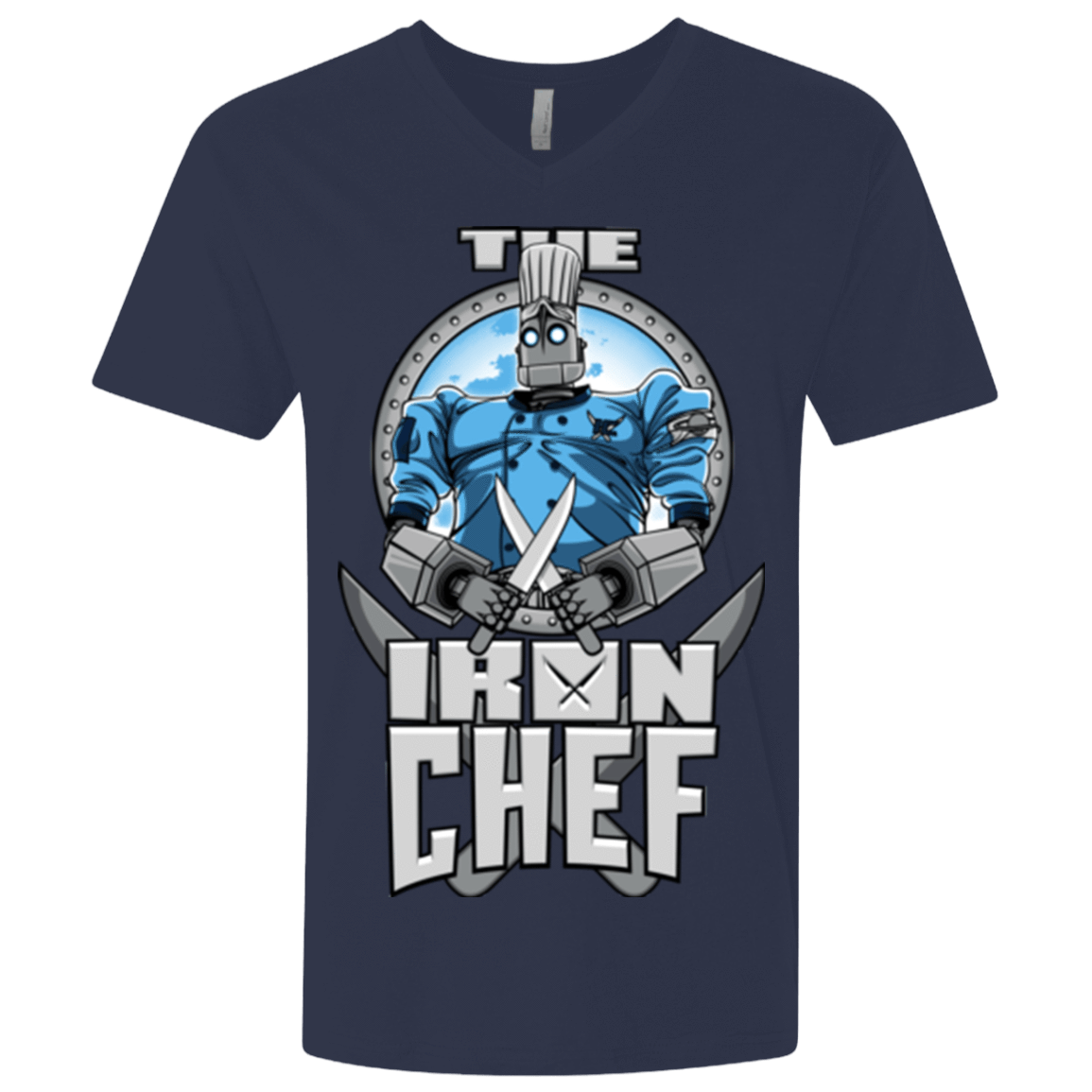 T-Shirts Midnight Navy / X-Small Iron Giant Chef Men's Premium V-Neck