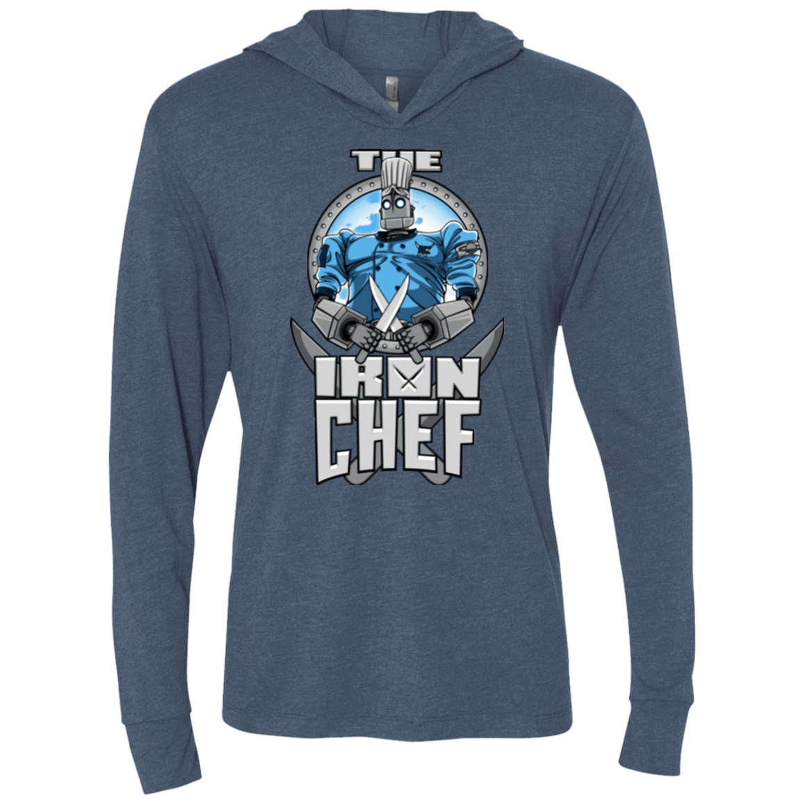 T-Shirts Indigo / X-Small Iron Giant Chef Triblend Long Sleeve Hoodie Tee