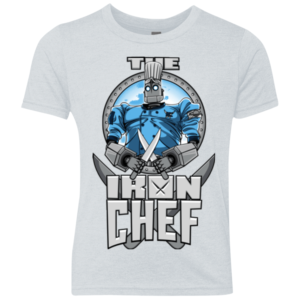 T-Shirts Heather White / YXS Iron Giant Chef Youth Triblend T-Shirt