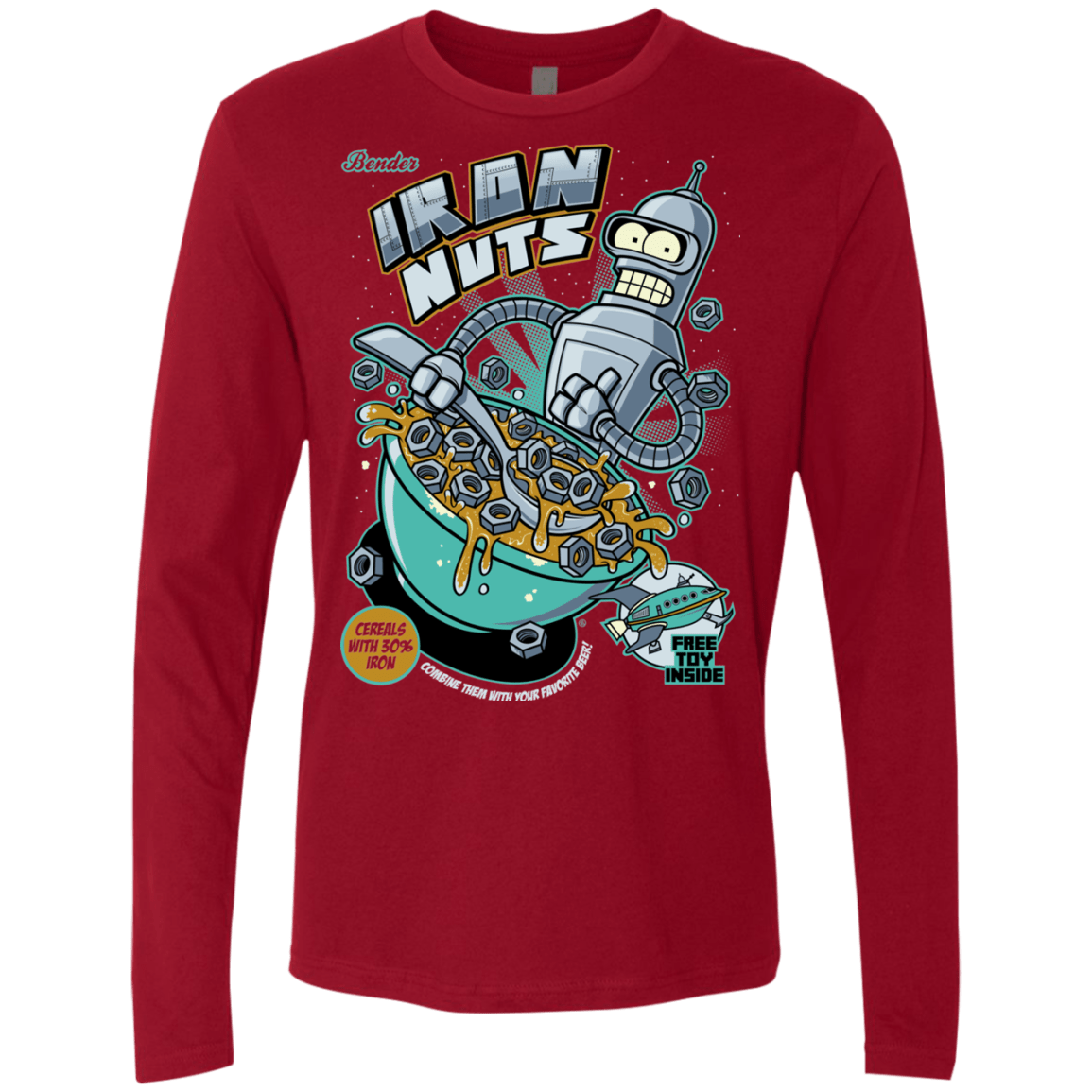 T-Shirts Cardinal / S Iron Nuts Men's Premium Long Sleeve