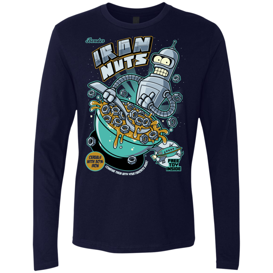 T-Shirts Midnight Navy / S Iron Nuts Men's Premium Long Sleeve
