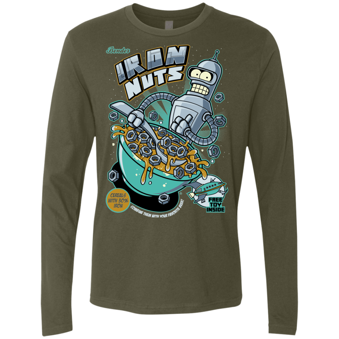 T-Shirts Military Green / S Iron Nuts Men's Premium Long Sleeve