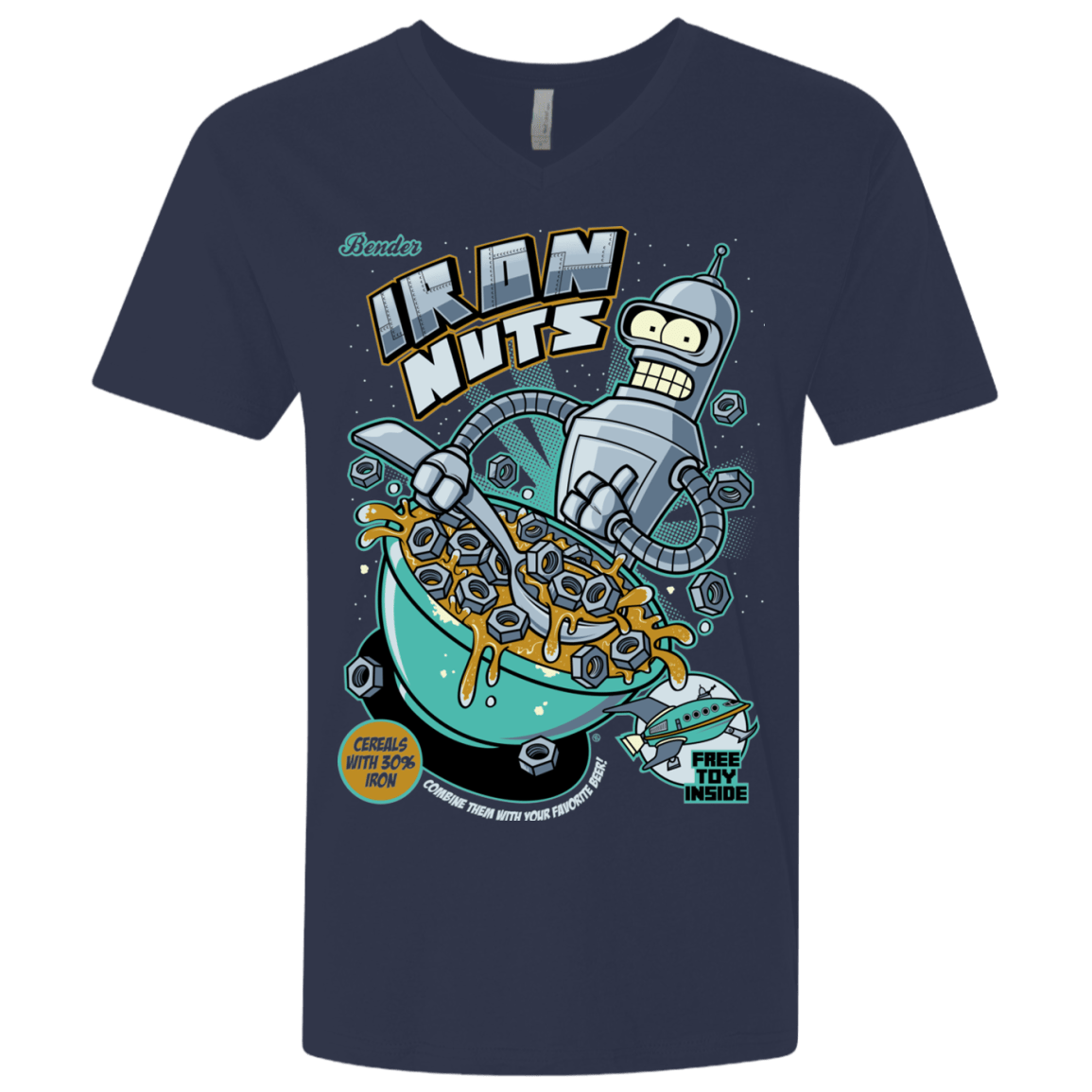 T-Shirts Midnight Navy / X-Small Iron Nuts Men's Premium V-Neck