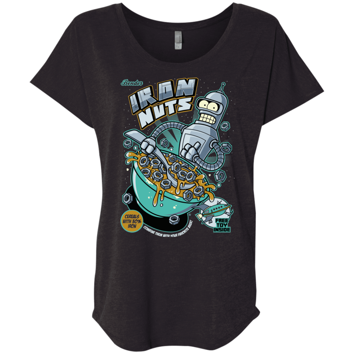 T-Shirts Vintage Black / X-Small Iron Nuts Triblend Dolman Sleeve