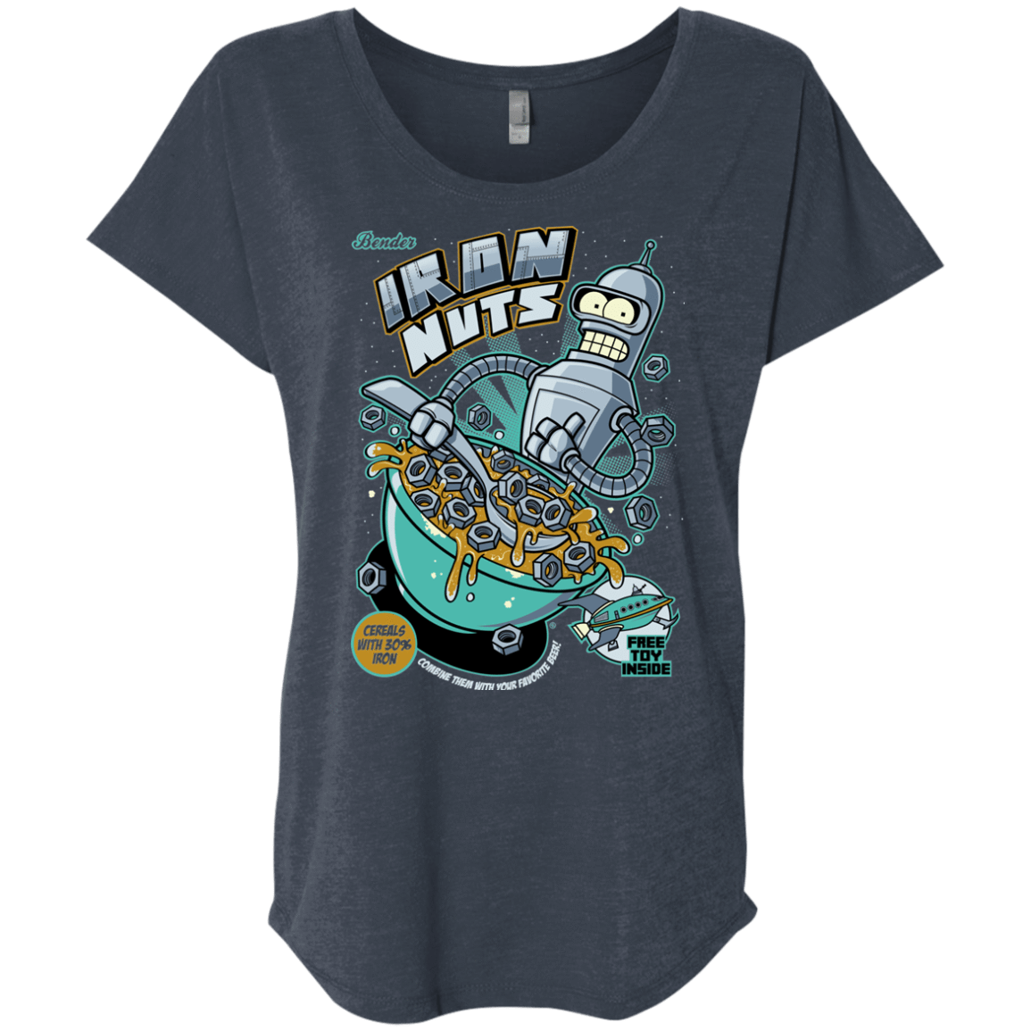 T-Shirts Vintage Navy / X-Small Iron Nuts Triblend Dolman Sleeve