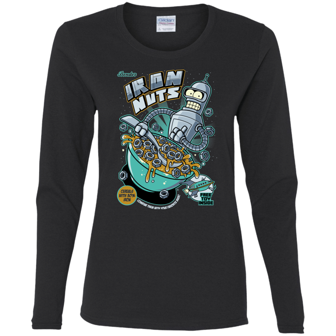 T-Shirts Black / S Iron Nuts Women's Long Sleeve T-Shirt