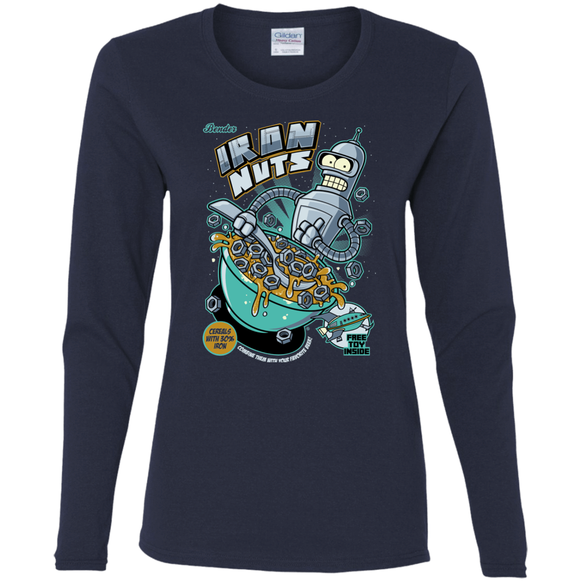 T-Shirts Navy / S Iron Nuts Women's Long Sleeve T-Shirt