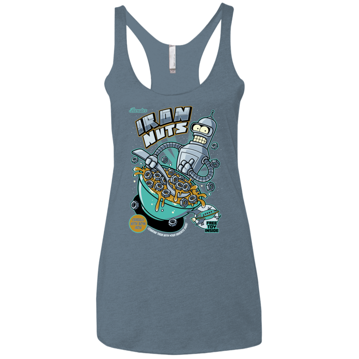 T-Shirts Indigo / X-Small Iron Nuts Women's Triblend Racerback Tank