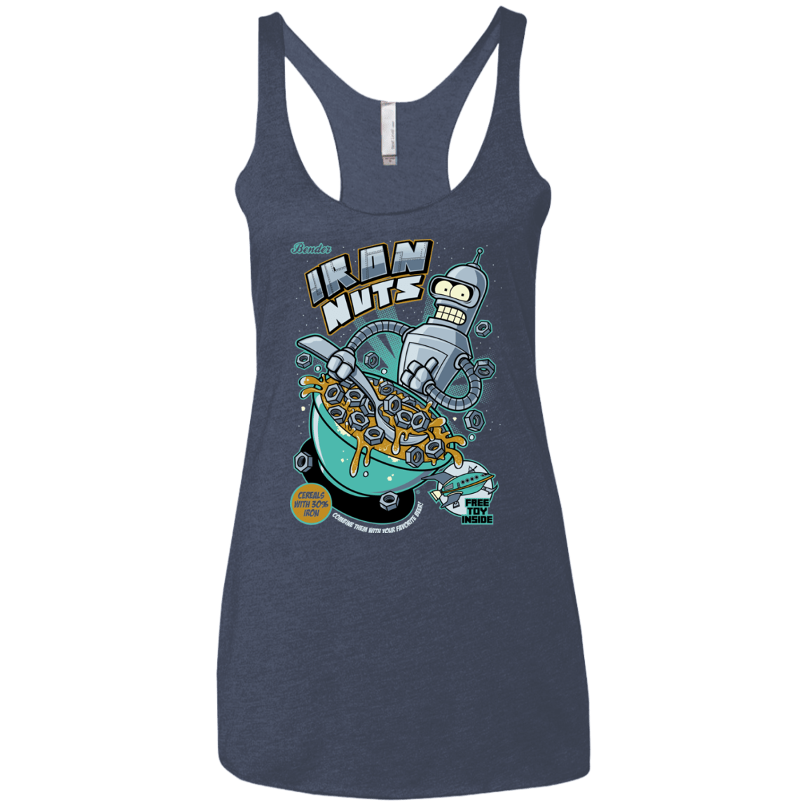 T-Shirts Vintage Navy / X-Small Iron Nuts Women's Triblend Racerback Tank