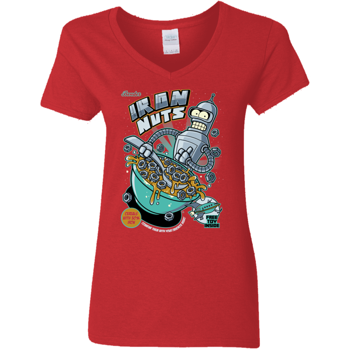 T-Shirts Red / S Iron Nuts Women's V-Neck T-Shirt
