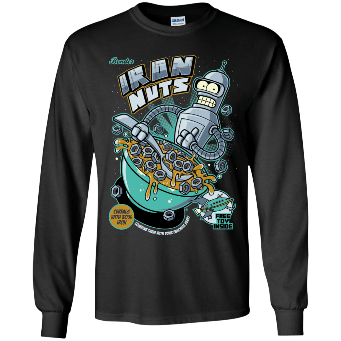 T-Shirts Black / YS Iron Nuts Youth Long Sleeve T-Shirt