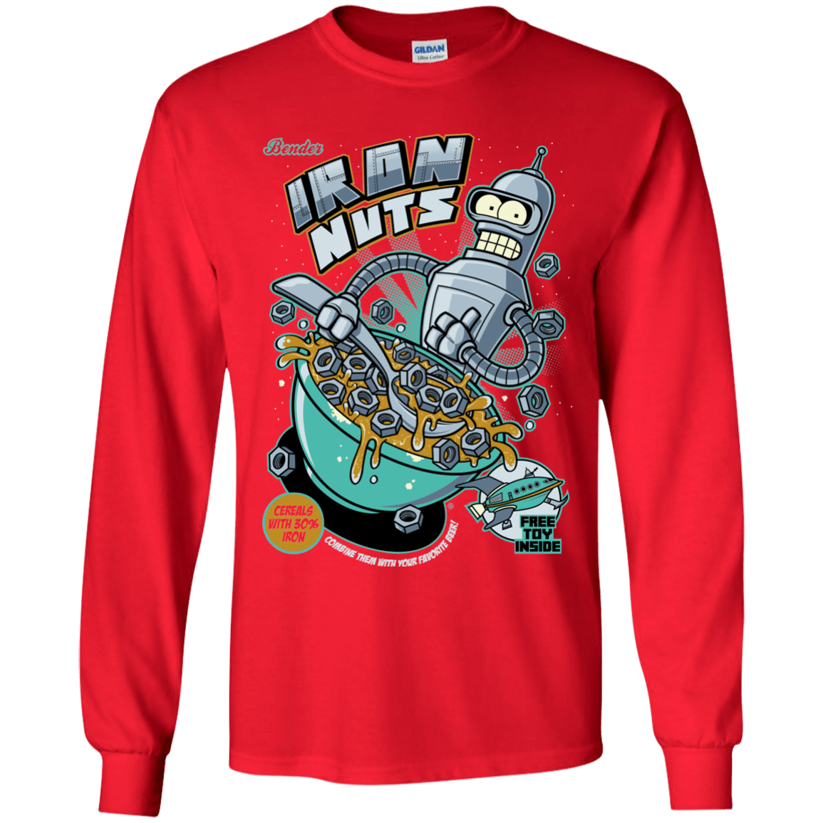 T-Shirts Red / YS Iron Nuts Youth Long Sleeve T-Shirt