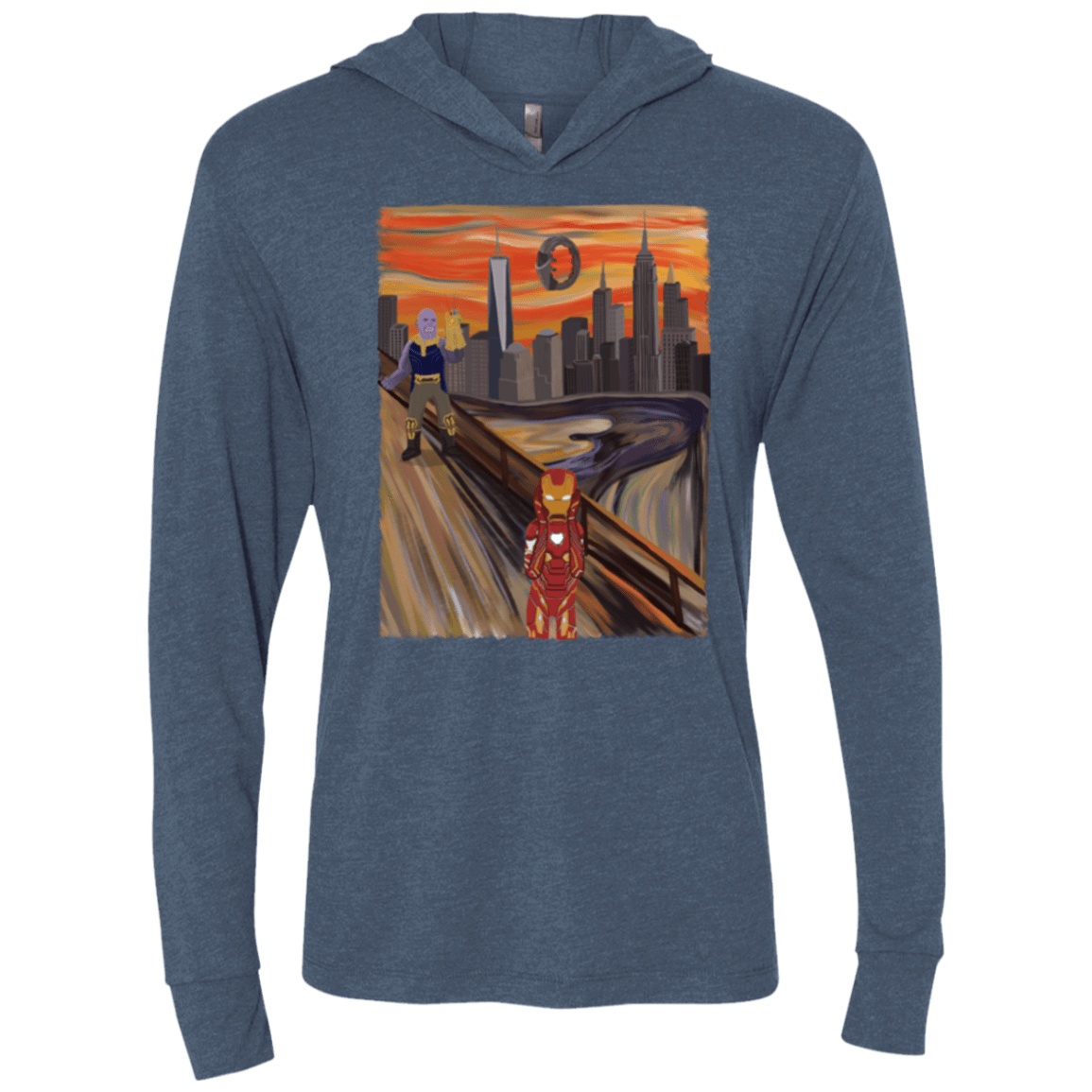 T-Shirts Indigo / X-Small Iron Scream Triblend Long Sleeve Hoodie Tee