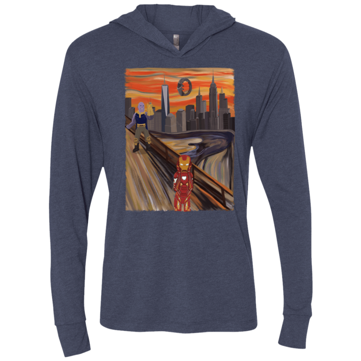 T-Shirts Vintage Navy / X-Small Iron Scream Triblend Long Sleeve Hoodie Tee