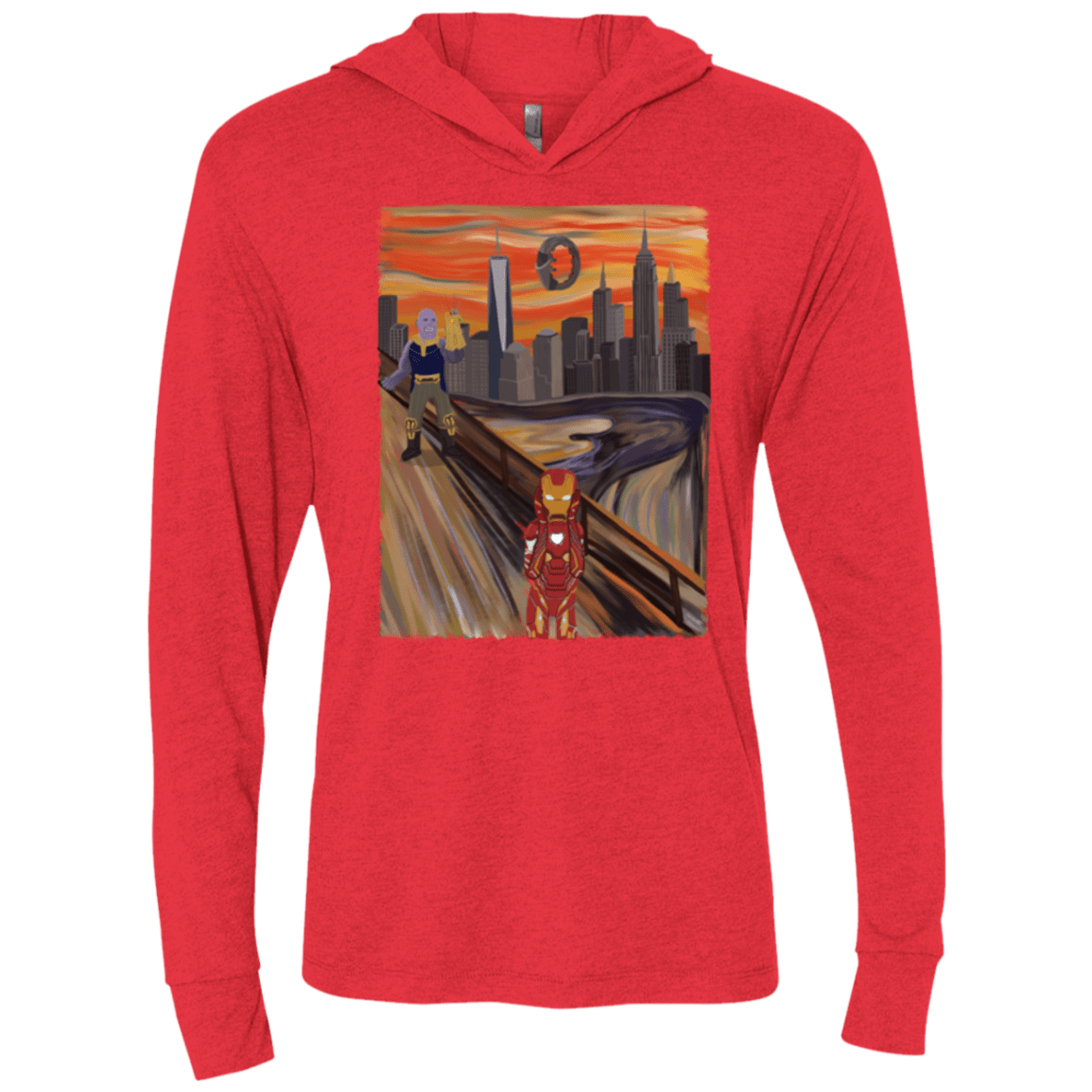 T-Shirts Vintage Red / X-Small Iron Scream Triblend Long Sleeve Hoodie Tee