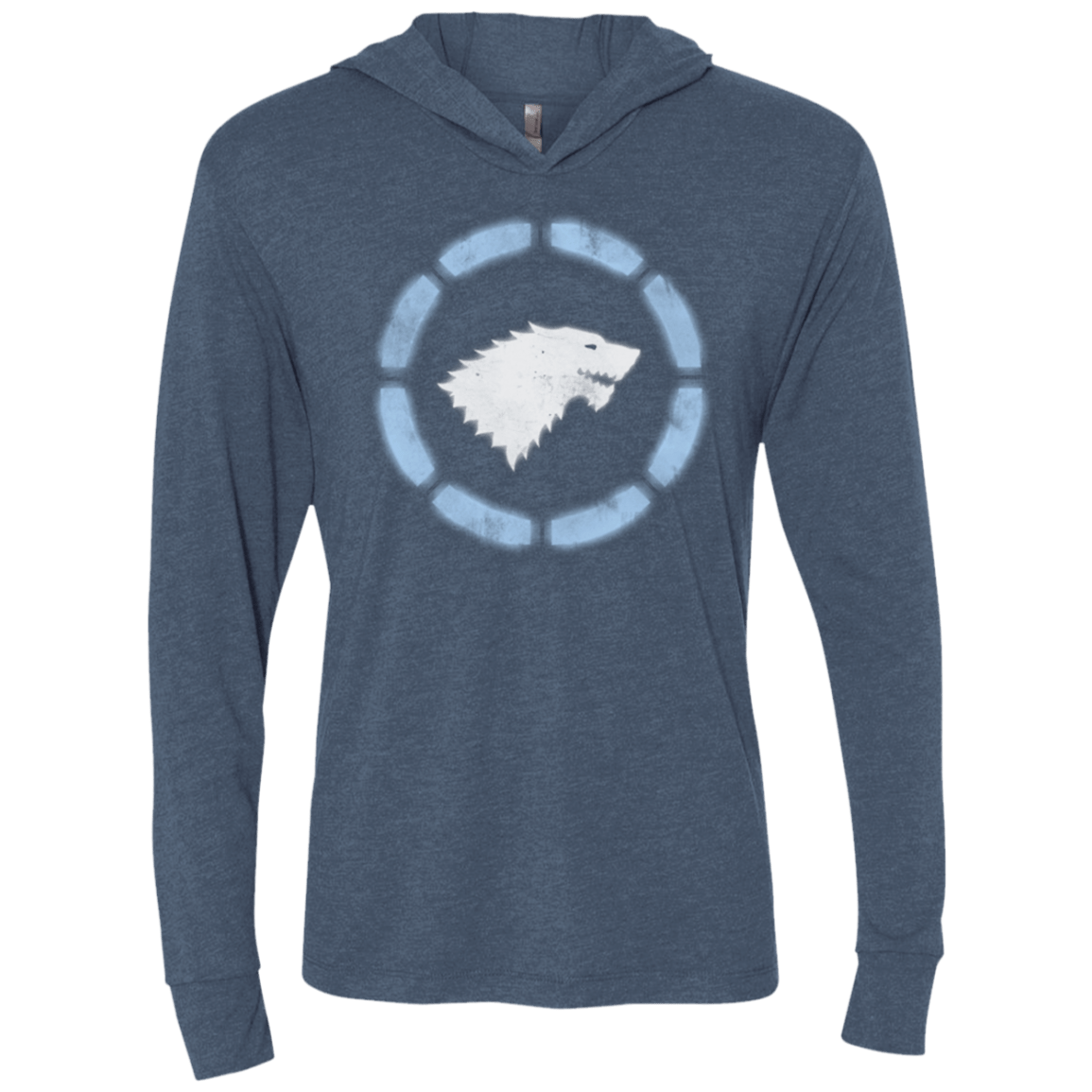 T-Shirts Indigo / X-Small Iron Stark Triblend Long Sleeve Hoodie Tee