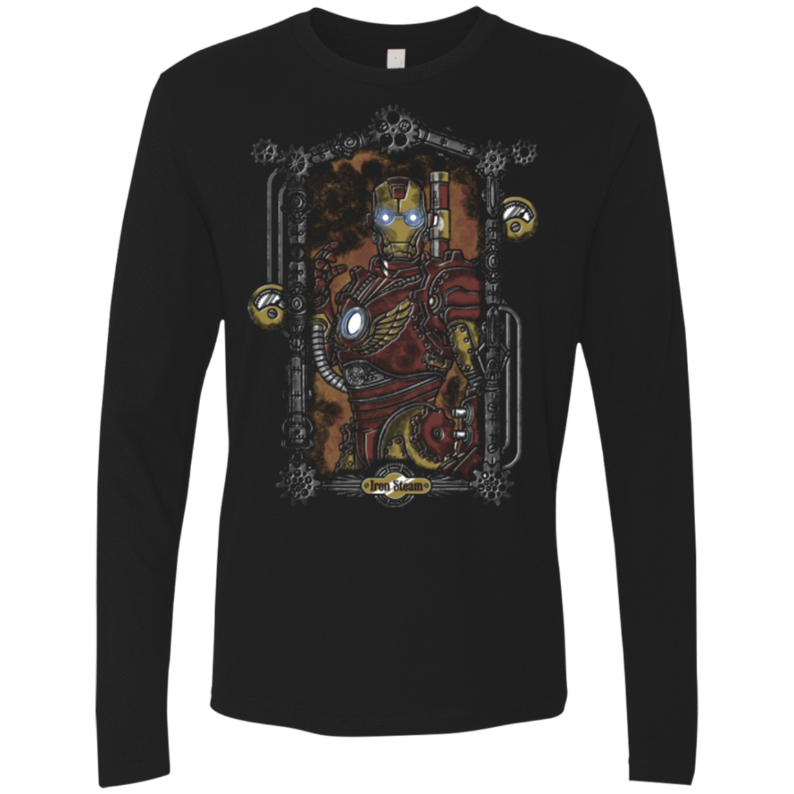 T-Shirts Black / Small Iron Steam Men's Premium Long Sleeve