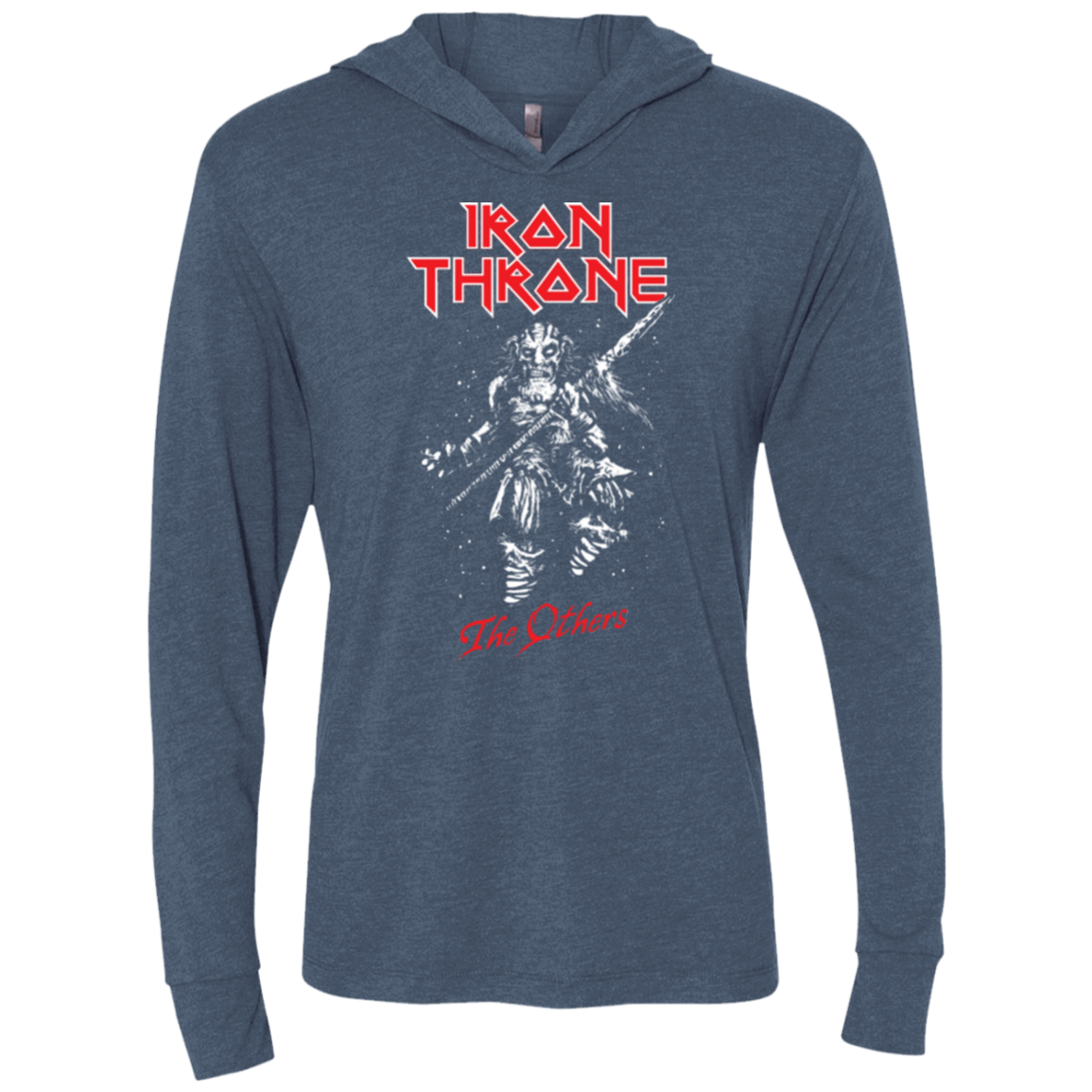 T-Shirts Indigo / X-Small Iron Throne Triblend Long Sleeve Hoodie Tee