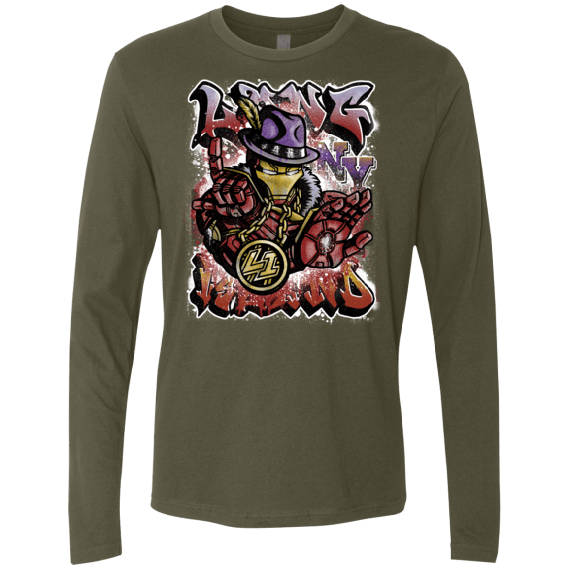 T-Shirts Military Green / Small Ironman Long Island Men's Premium Long Sleeve