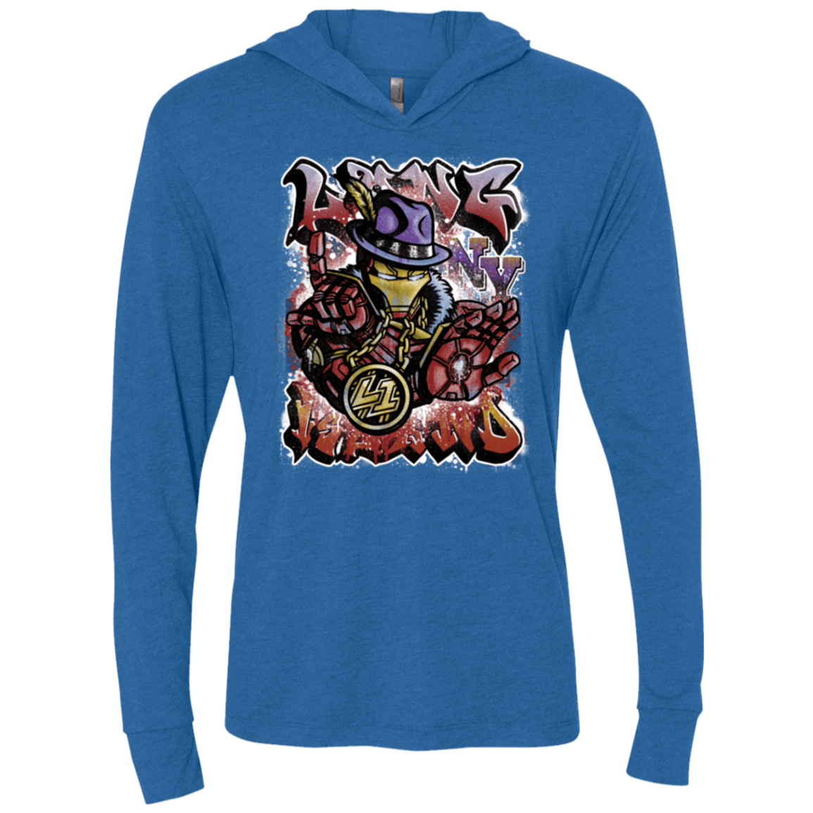 T-Shirts Vintage Royal / X-Small Ironman Long Island Triblend Long Sleeve Hoodie Tee
