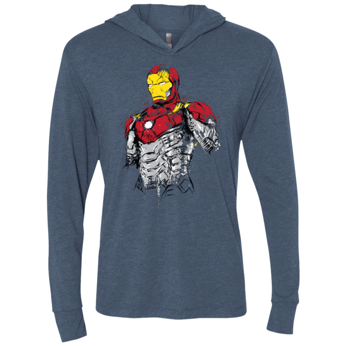 T-Shirts Indigo / X-Small Ironman - Mark XLVII Armor Triblend Long Sleeve Hoodie Tee