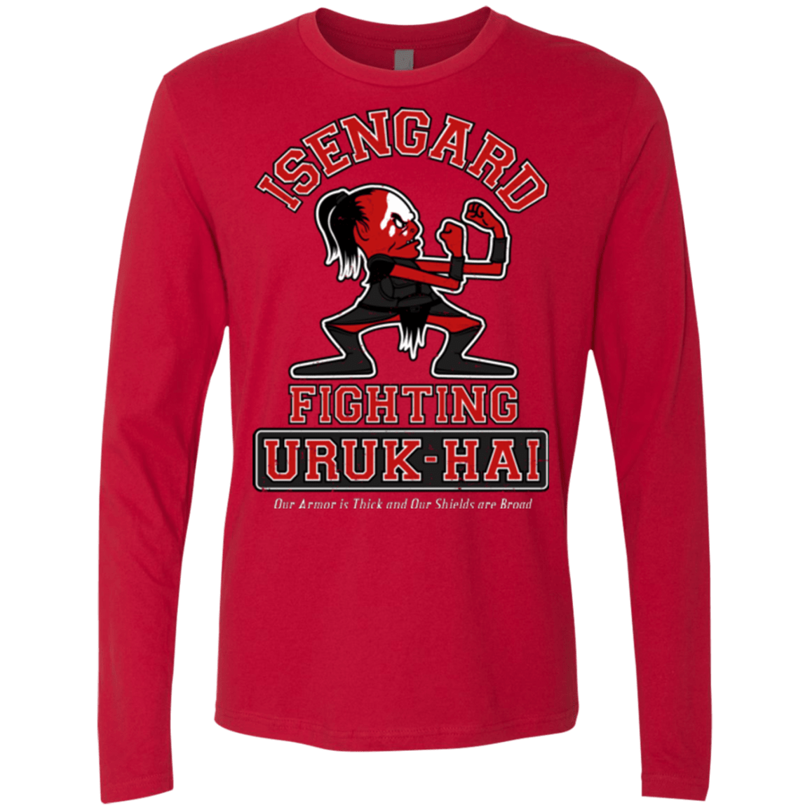 T-Shirts Red / Small ISENGARD FIGHTING URUKHAI Men's Premium Long Sleeve