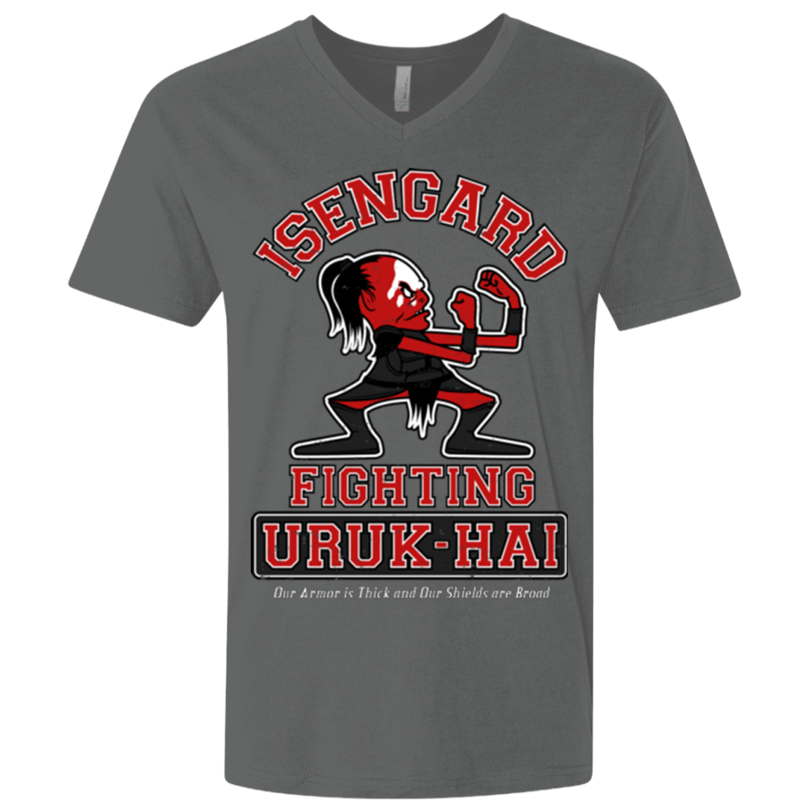 T-Shirts Heavy Metal / X-Small ISENGARD FIGHTING URUKHAI Men's Premium V-Neck
