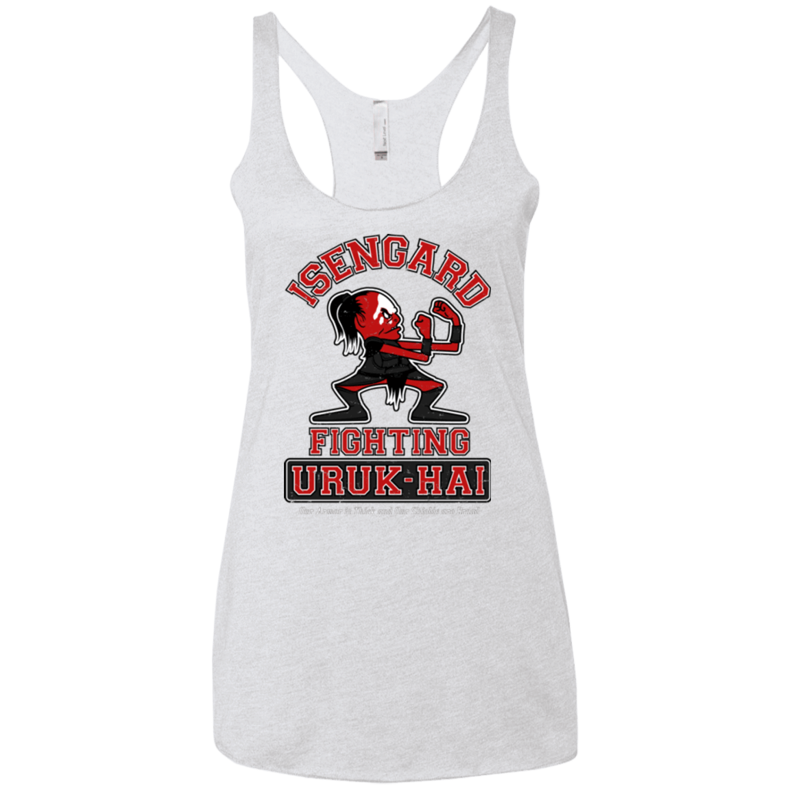 T-Shirts Heather White / X-Small ISENGARD FIGHTING URUKHAI Women's Triblend Racerback Tank