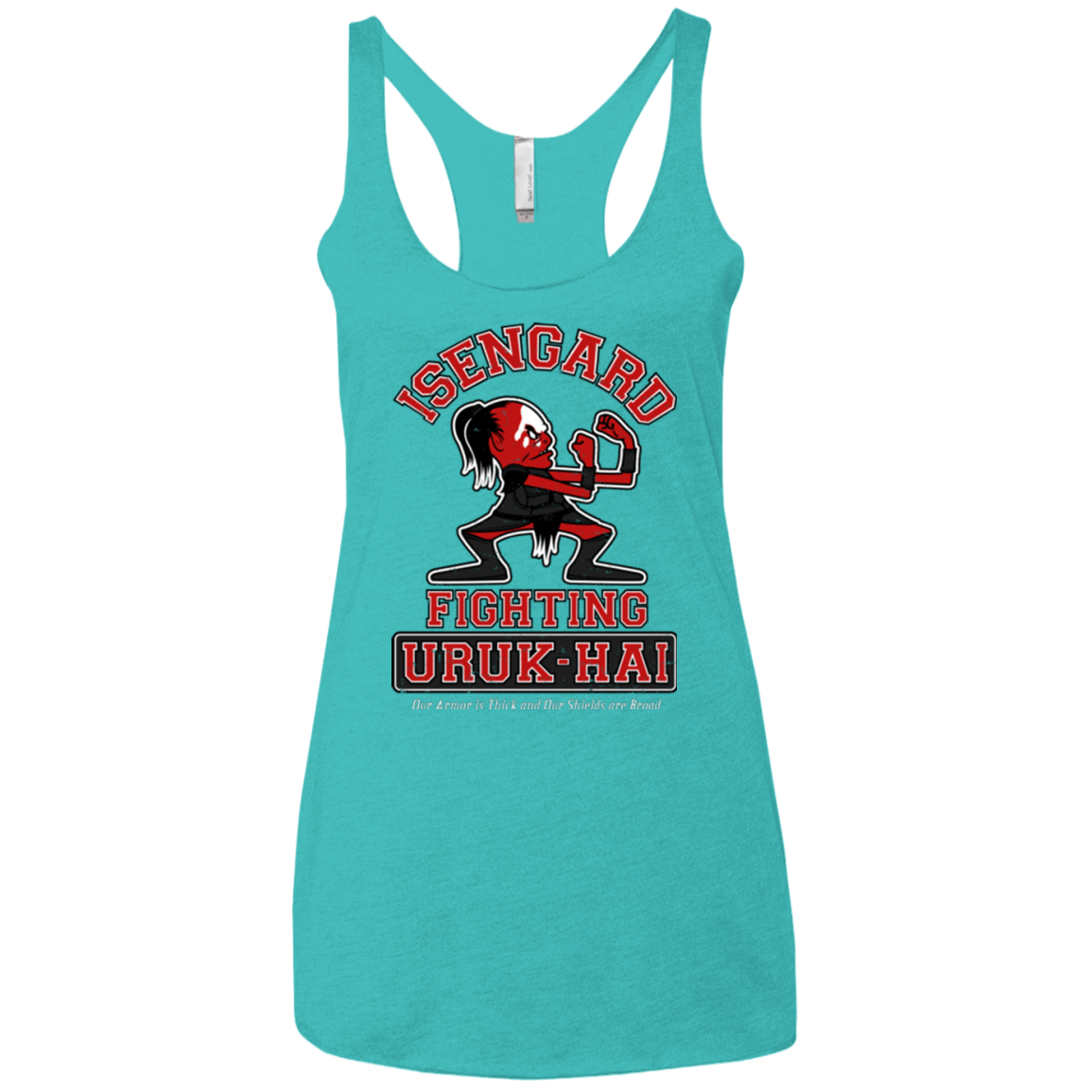 T-Shirts Tahiti Blue / X-Small ISENGARD FIGHTING URUKHAI Women's Triblend Racerback Tank