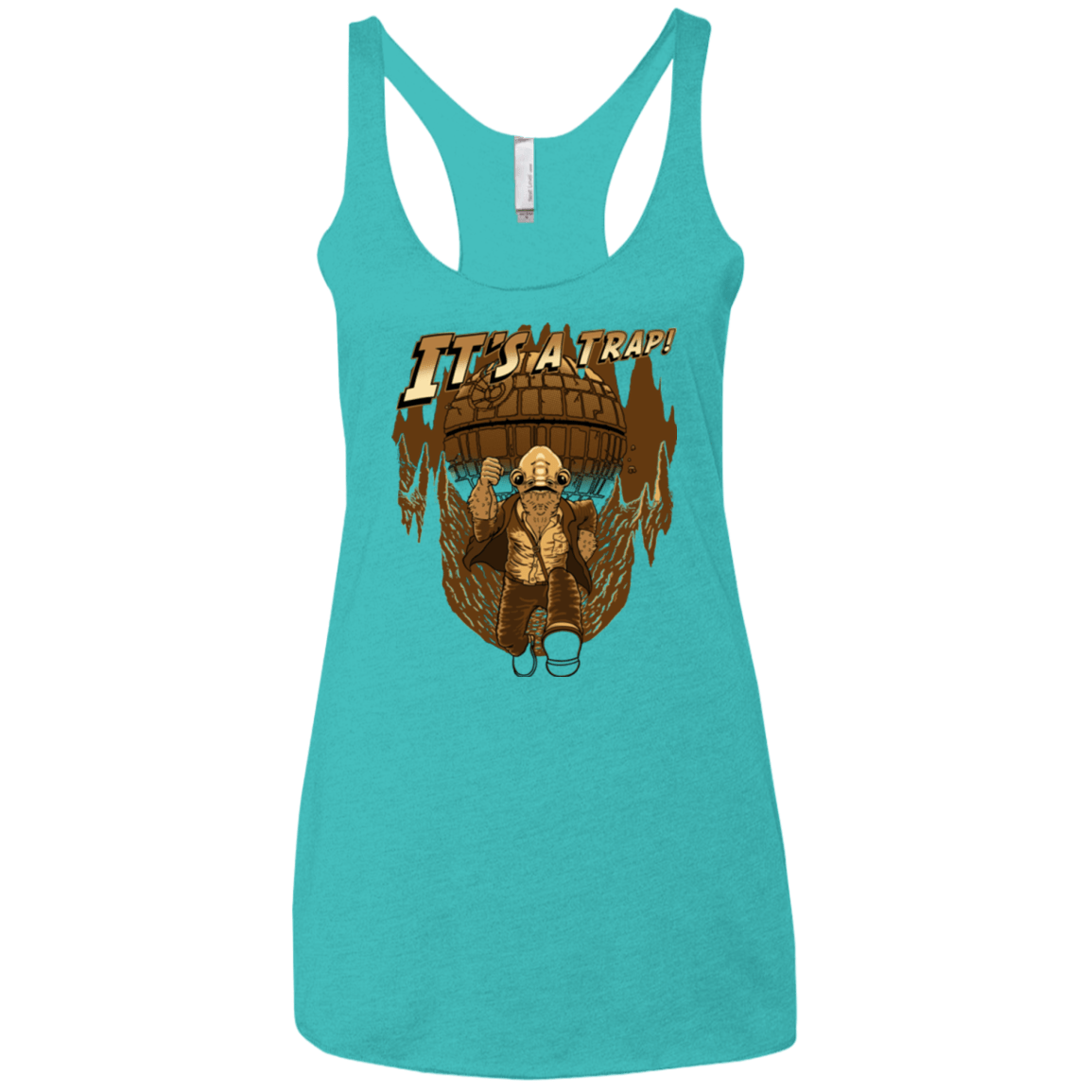T-Shirts Tahiti Blue / X-Small It's a trap!! Women's Triblend Racerback Tank