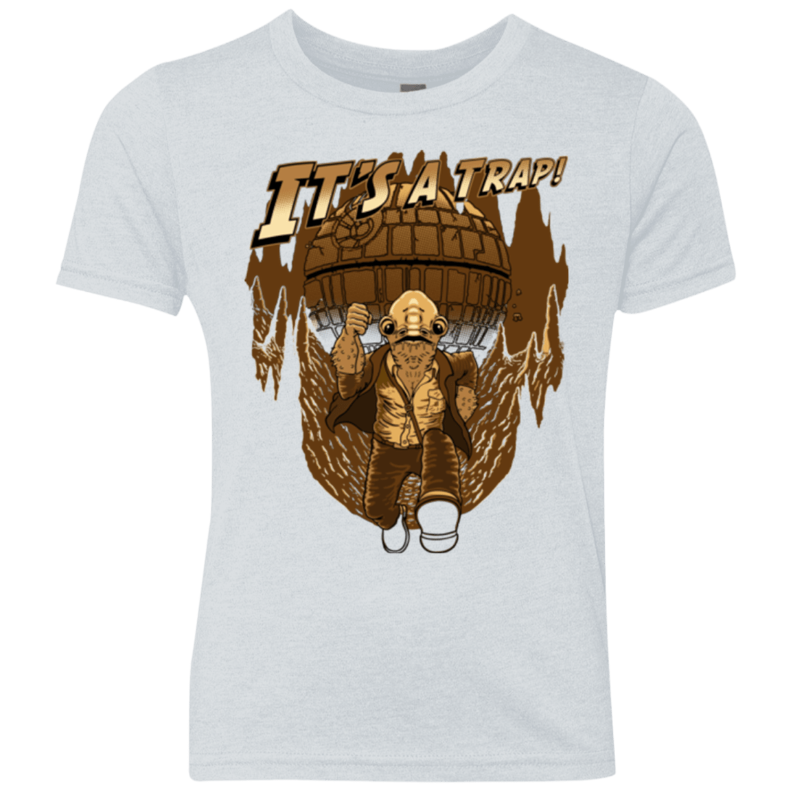 T-Shirts Heather White / YXS It's a trap!! Youth Triblend T-Shirt