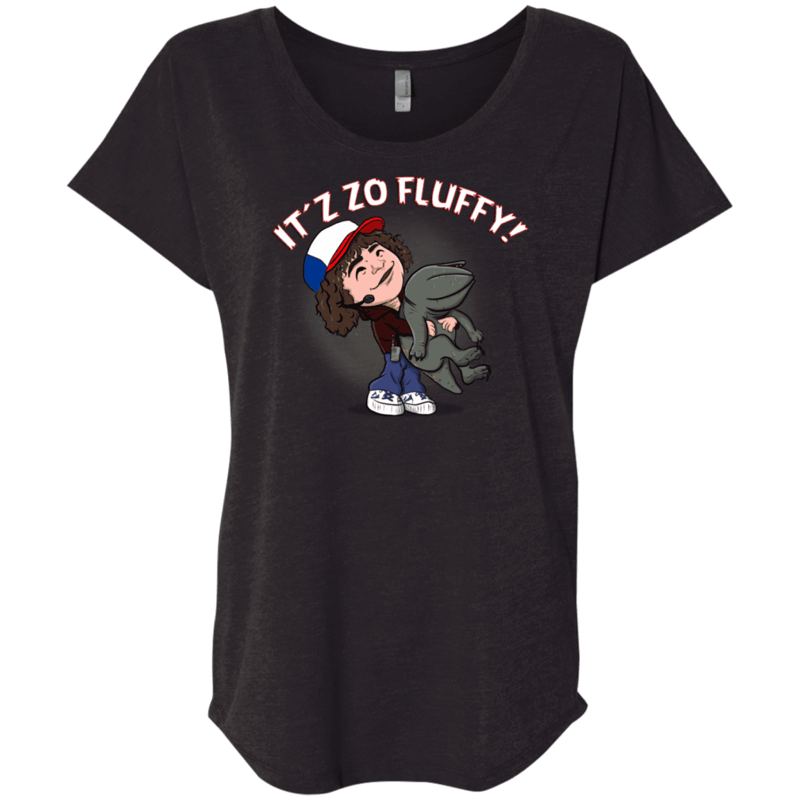 T-Shirts Vintage Black / X-Small It´z Zo Fluffy Triblend Dolman Sleeve