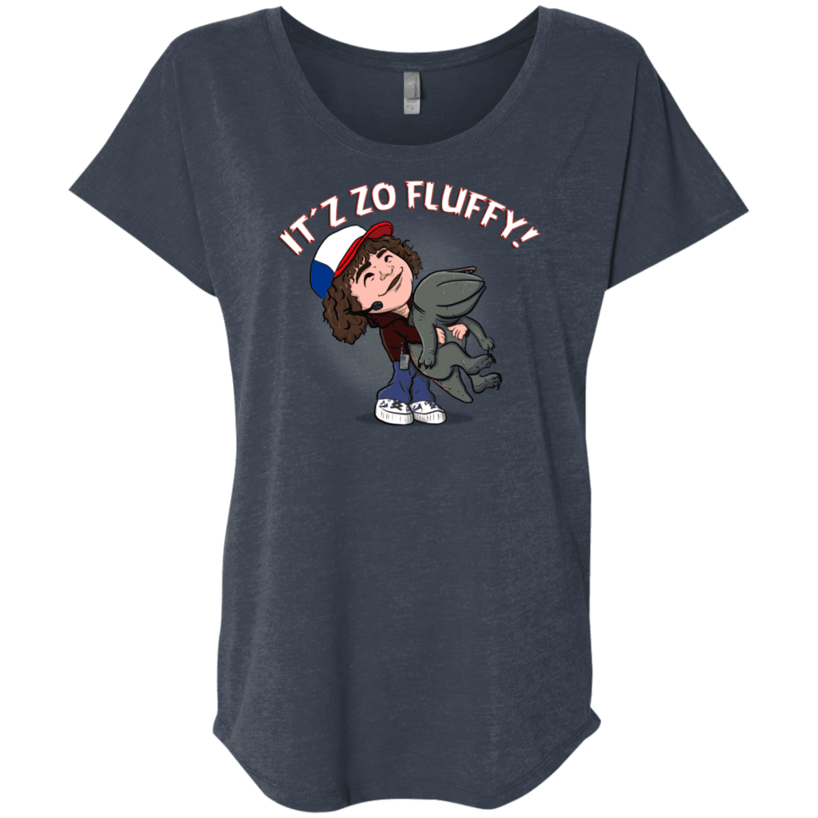 T-Shirts Vintage Navy / X-Small It´z Zo Fluffy Triblend Dolman Sleeve
