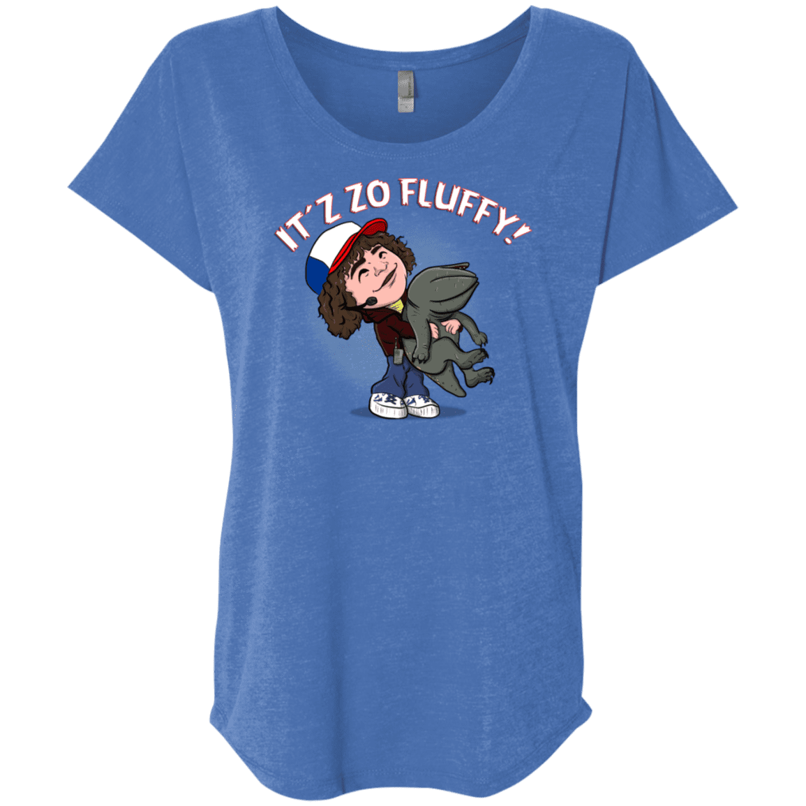 T-Shirts Vintage Royal / X-Small It´z Zo Fluffy Triblend Dolman Sleeve