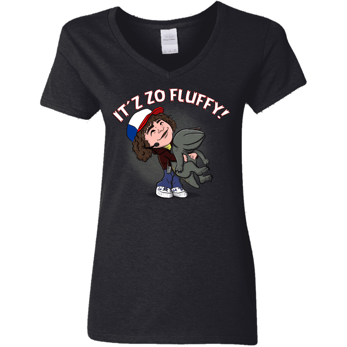 T-Shirts Black / S It´z Zo Fluffy Women's V-Neck T-Shirt