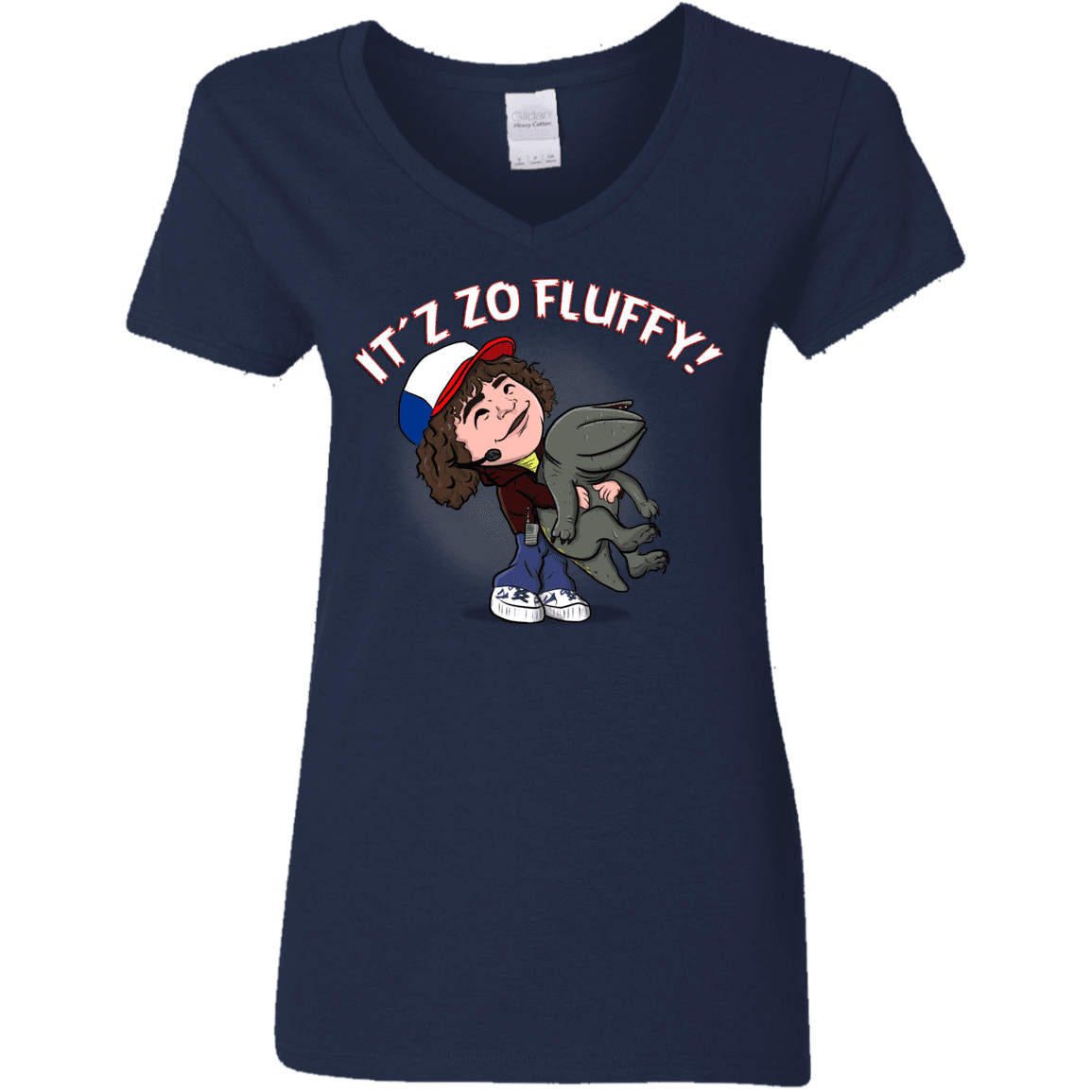 T-Shirts Navy / S It´z Zo Fluffy Women's V-Neck T-Shirt