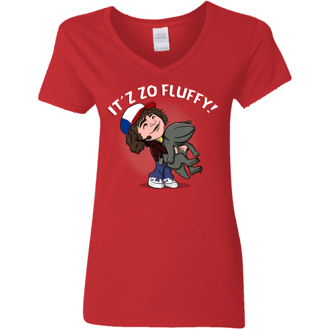 T-Shirts Red / S It´z Zo Fluffy Women's V-Neck T-Shirt
